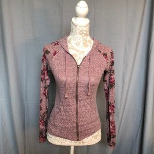 Floral Zip-Up Hoodie